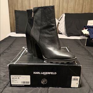 Karl Lagerfeld Black Heeled Boots